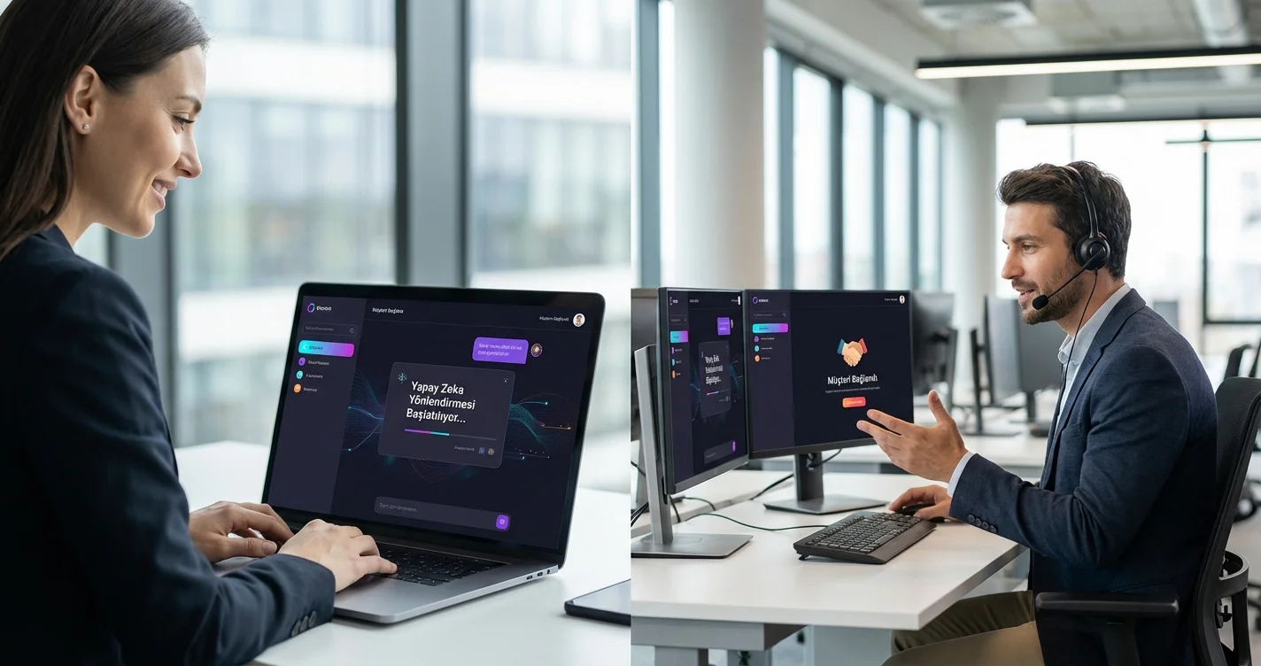 Canlı Destek Entegrasyonu: AI + İnsan Hibrit Model - canlı destek chatbot, Zendesk chatbot, Freshdesk entegrasyonu görseli