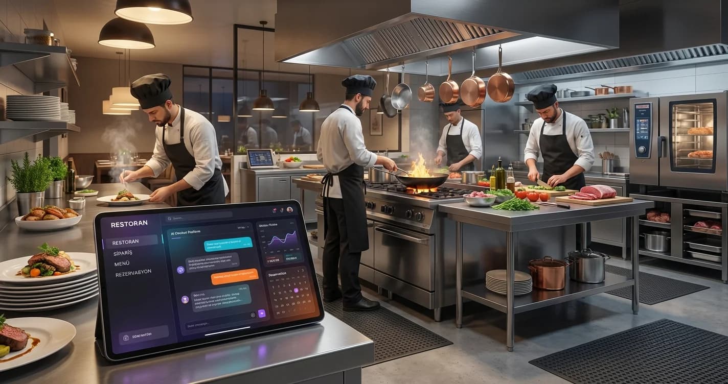 Restoran ve Kafeler İçin Yapay Zeka Chatbot - restoran chatbot, kafe chatbot, restoran rezervasyon botu görseli