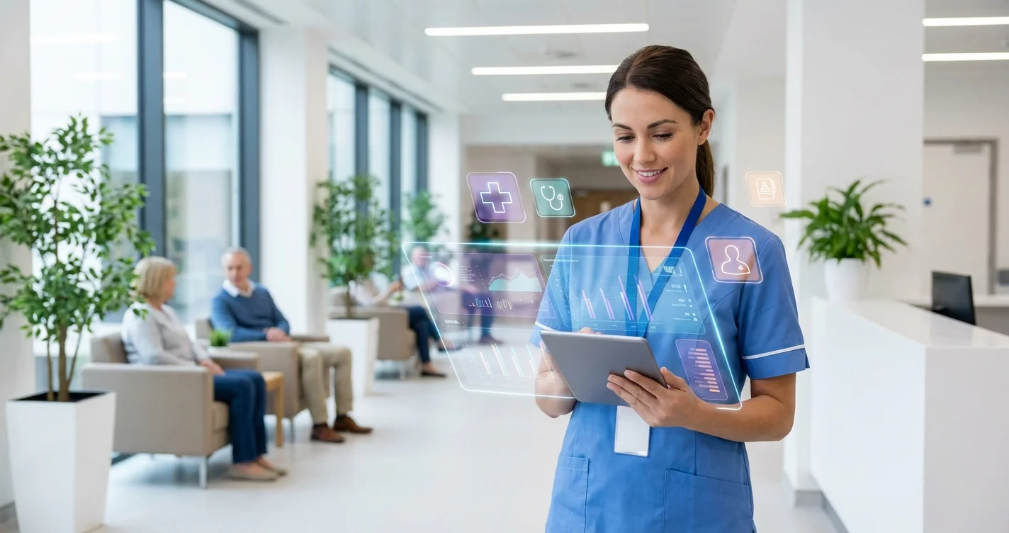 Sağlık Sektöründe Yapay Zeka: Hasta Deneyimini Dönüştürün - klinik randevu chatbot, hastane chatbot, sağlık sektörü yapay zeka görseli