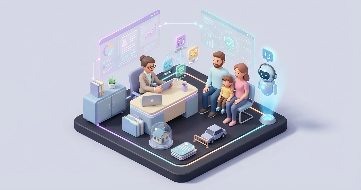 Sigorta Sektörü İçin Yapay Zeka Chatbot - sigorta chatbot, poliçe chatbot, hasar bildirimi bot görseli