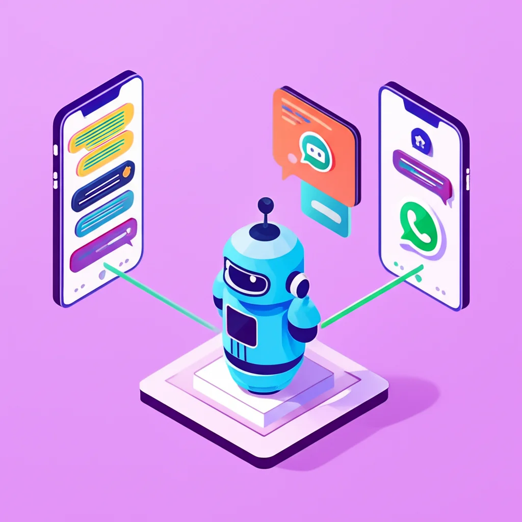 Farklı platformlarda (WhatsApp, web sitesi, mobil uygulama) çalışan bir chatbot örneği