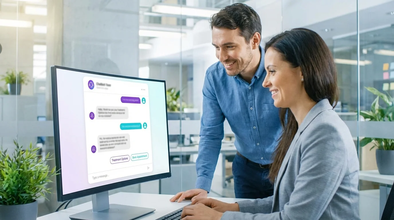 Chatbot arayüzü ve hasta etkileşimini gösteren bir ekran görüntüsü