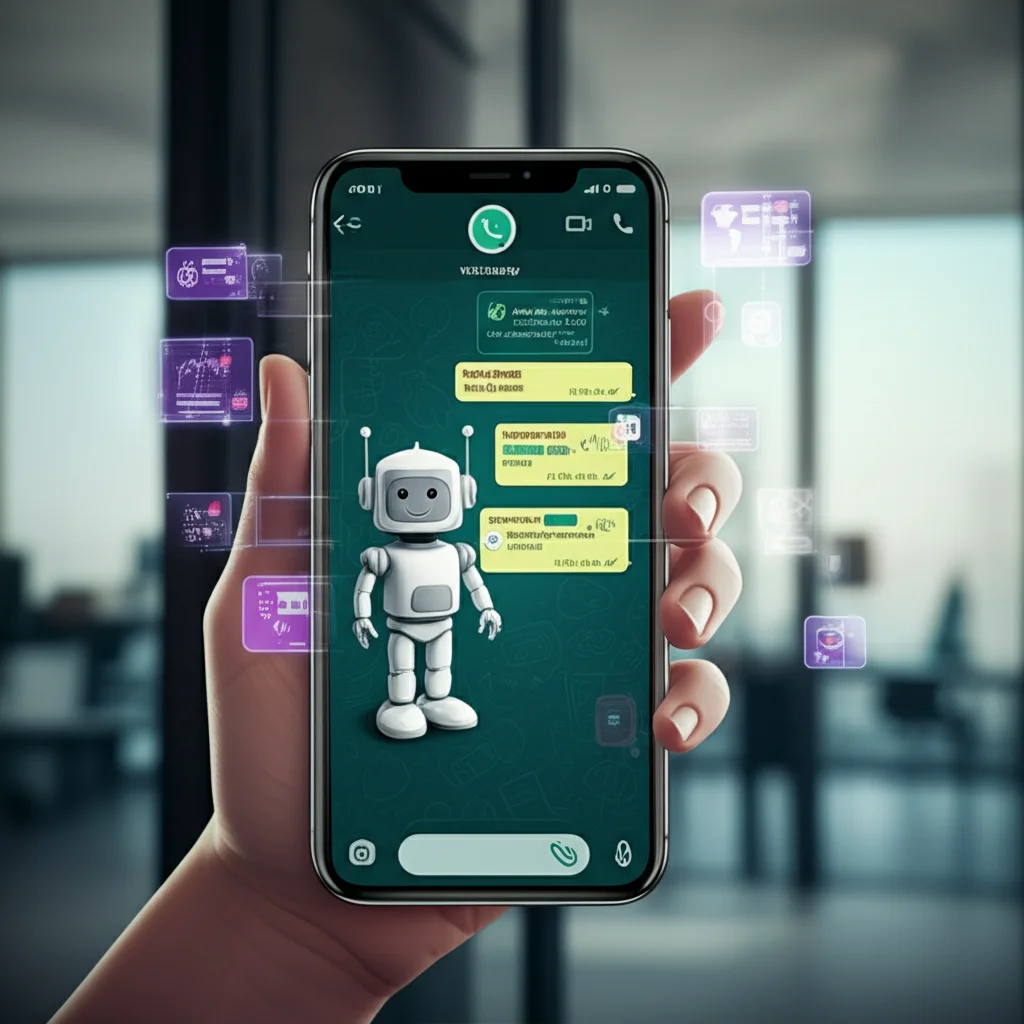 WhatsApp arayüzünde bir chatbot konuşması örneği