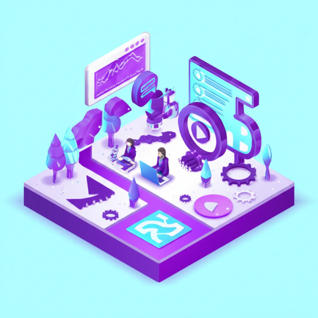 AI chatbot'un müşteri hizmetleri temsilcisiyle birlikte çalıştığını gösteren bir illüstrasyon